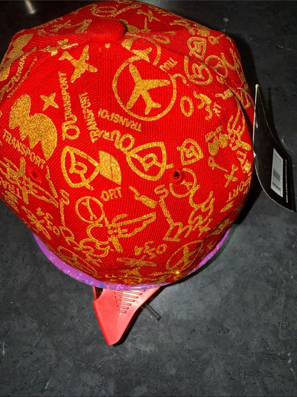 Red & Gold Embroidered Snapback Cap